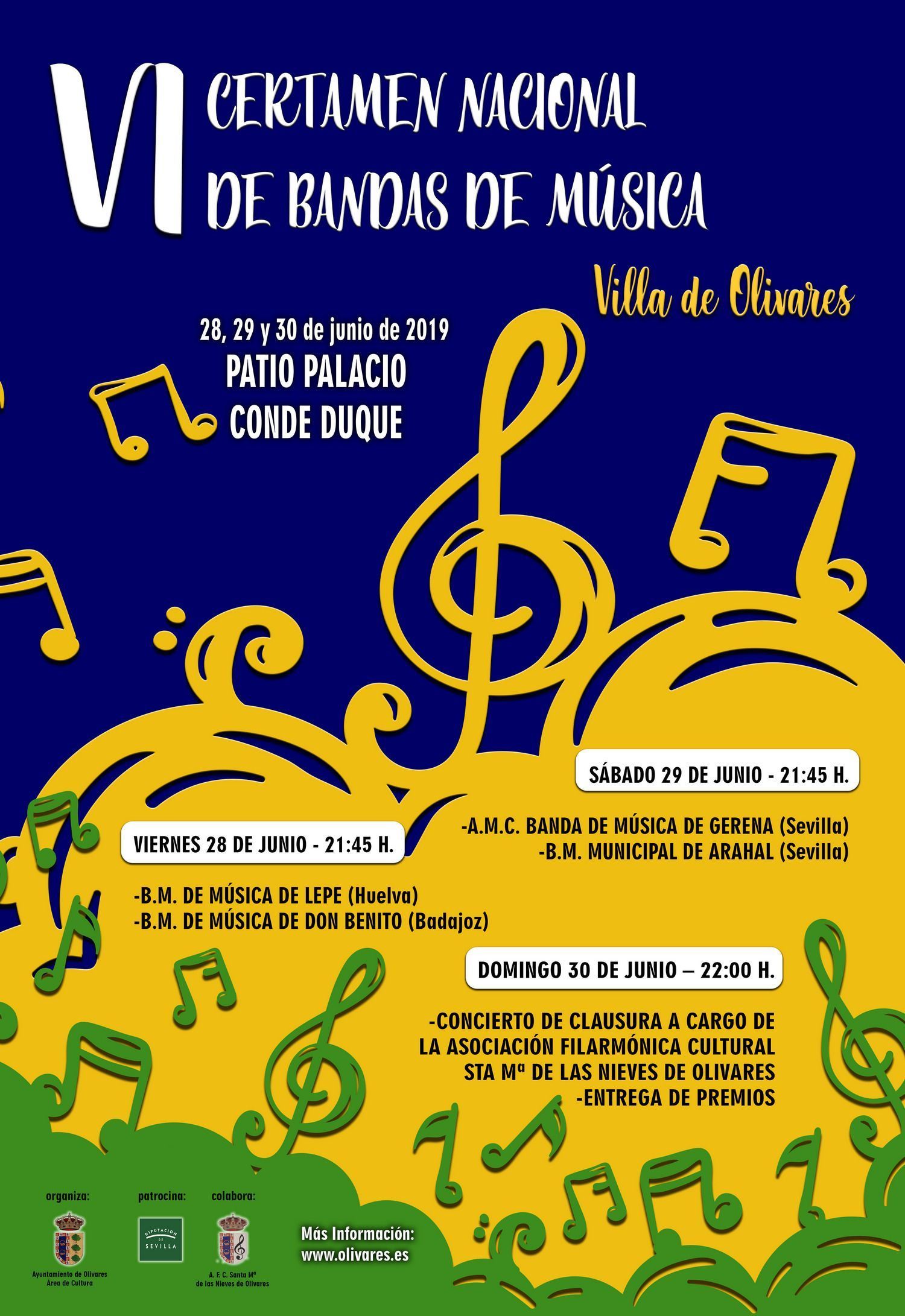 VI CERTAMEN BANDAS Certamen Nacional de Bandas de Música Villa de Olivares
